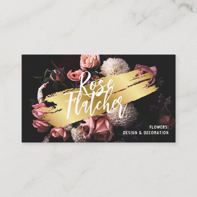 Carte De Visite Atelier de fleurs Black Gold (Devant)