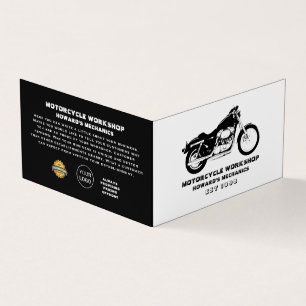 Carte De Visite Atelier de moto, mécanique et réparation, détails