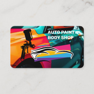 Carte De Visite Atelier de peinture de carrosserie Réparation au