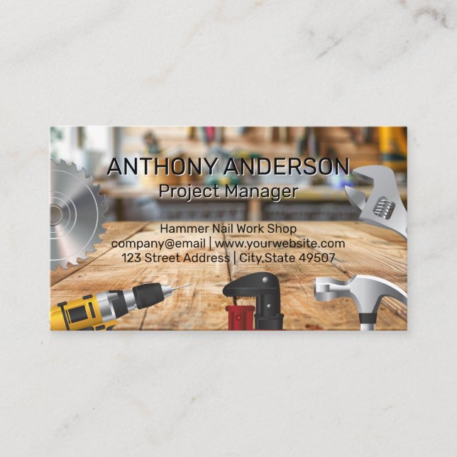 Carte De Visite Atelier | Outils main (Devant)