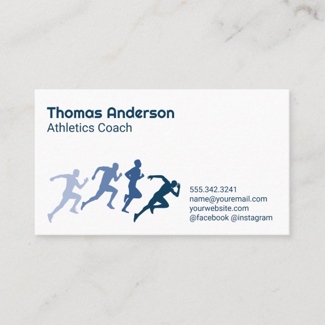 Carte De Visite Athlétisme | Illustrations Running Man (Devant)