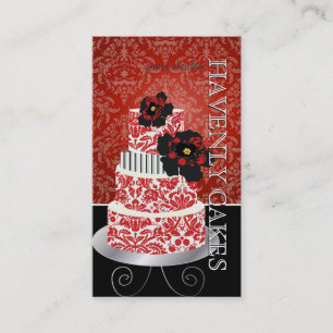 Carte De Visite Âtisserie rouge de /p de gâteau de velours de