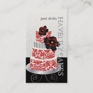 Carte De Visite Âtisserie rouge de /p de gâteau de velours de