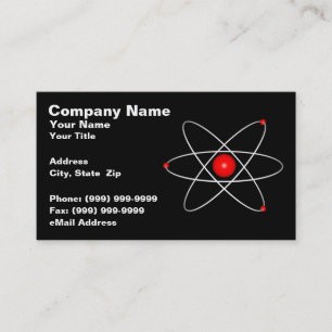 Carte De Visite Atome rouge sur un fond noir