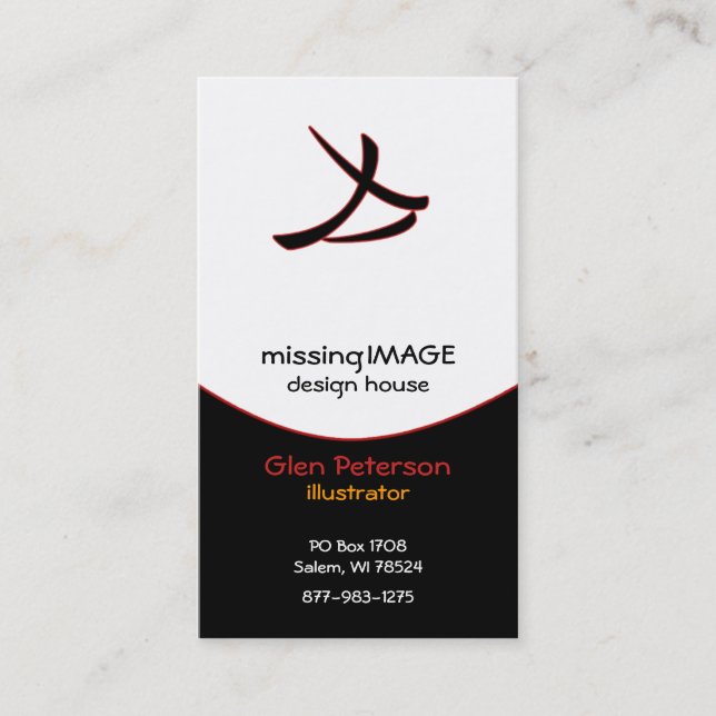 Carte De Visite Attaque surprise noire avec le rouge (Devant)