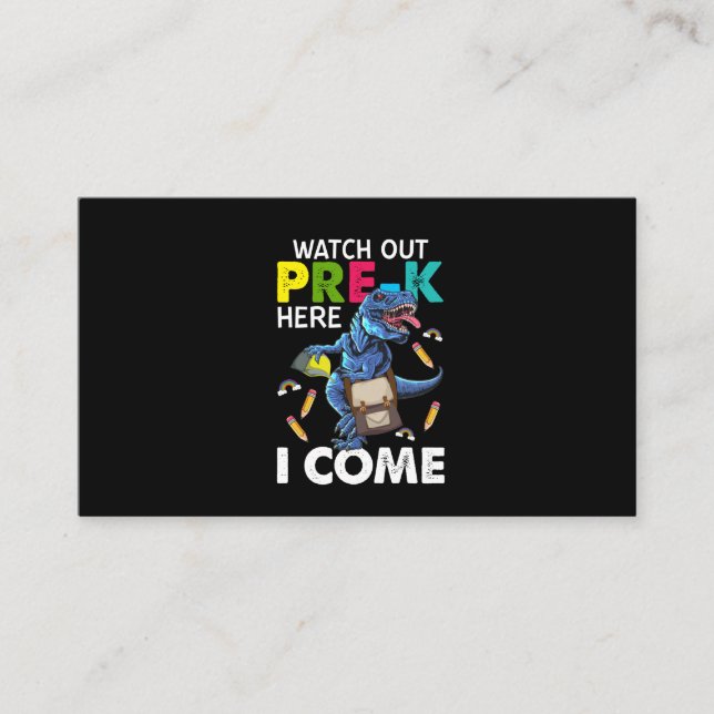 Carte De Visite Attention Pré-k Je Viens (Devant)