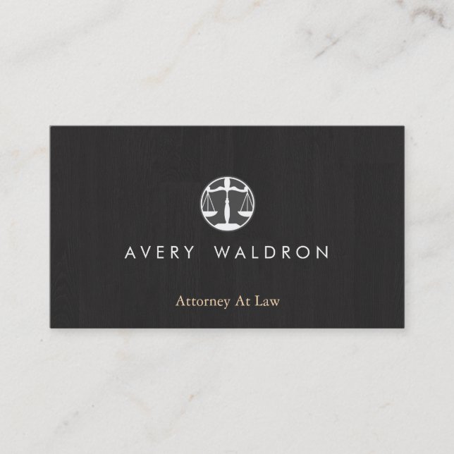 Carte De Visite Attorney at Law Modern Black (Devant)