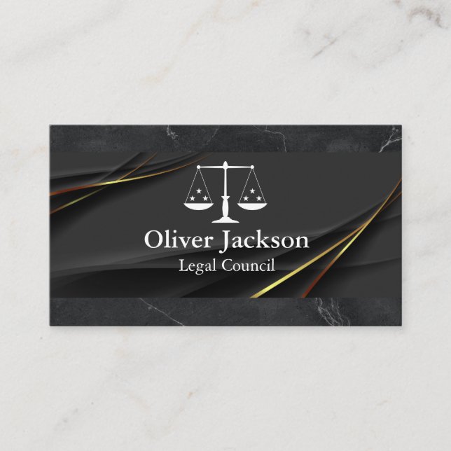Carte De Visite Attorney | Justice Scales | Law (Devant)