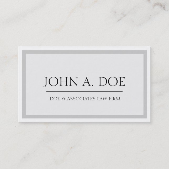 Carte De Visite Attorney Silver/White - En-tête disponible - (Devant)