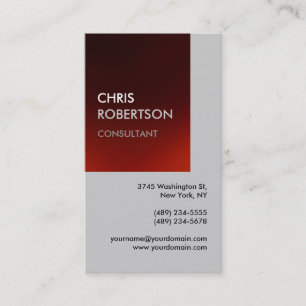 Carte de visite attractif gris rouge vertical