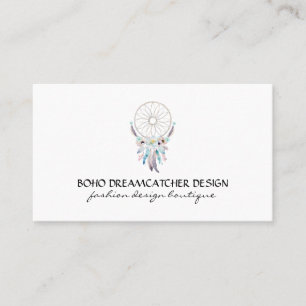 Carte De Visite Attrape-rêves Plume Bohème Tribal