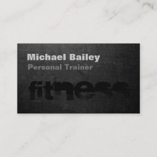 Carte De Visite Attrayant Black Grey Chalkboard Personal Trainer