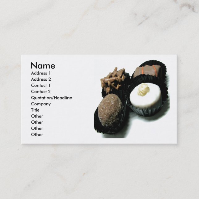 Carte de visite au chocolat (Devant)