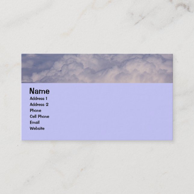 Carte De Visite au-dessus des nuages 1 (Devant)