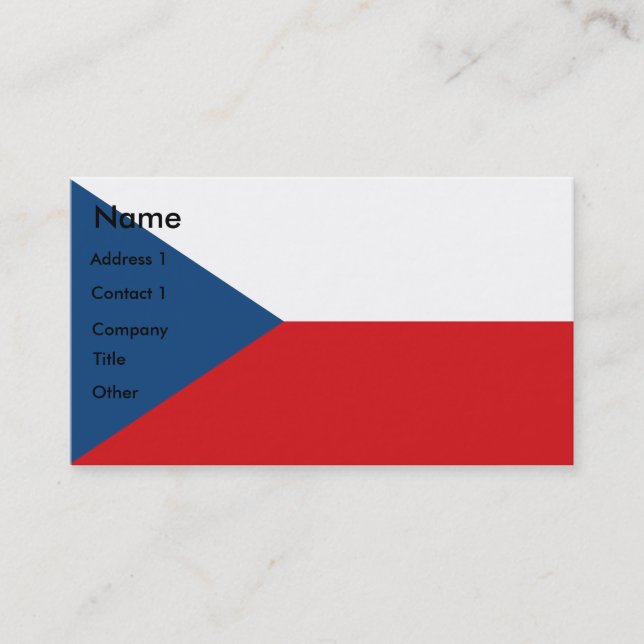 Carte de visite au drapeau de la Tchéquie (Devant)