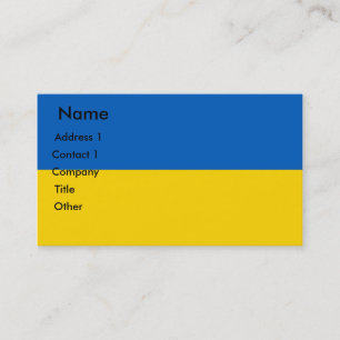 Carte de visite au drapeau de l'Ukraine