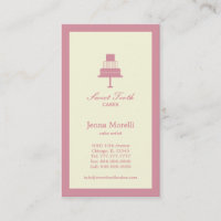 Carte de visite au gâteau à la découpe - rose