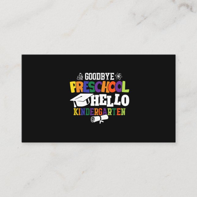 Carte De Visite Au revoir préscolaire Bonjour maternelle PréK (Devant)