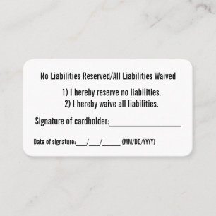 Carte De Visite Aucune renonciation au passif
