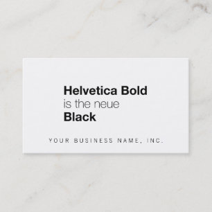 Carte De Visite Audacieux helvetica est le noir de neue