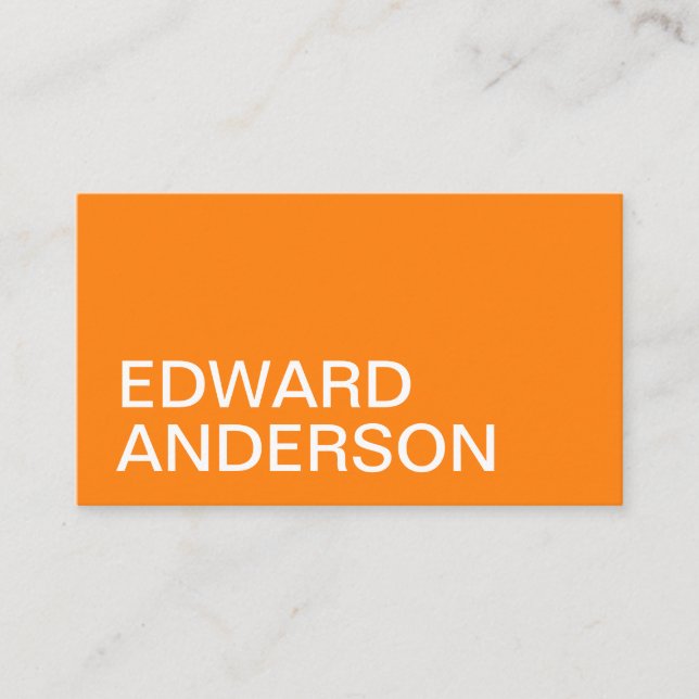 Carte de visite audacieux moderne orange (Devant)