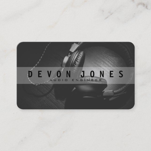 Carte de visite audio de photo d'ingénieur (Devant)