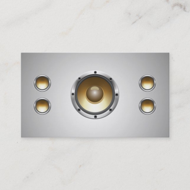 Carte de visite audio frais du DJ de haut-parleurs (Devant)