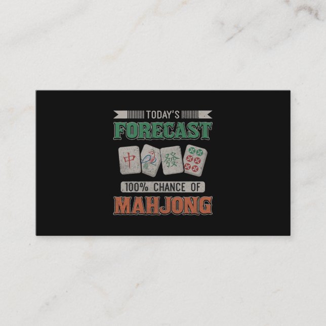Carte De Visite Aujourd'hui Prévision 100 Chance du Mahjong Parti  (Devant)