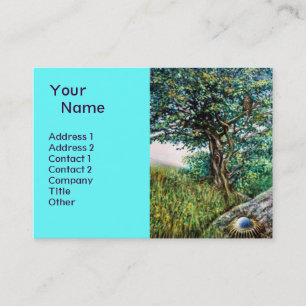 Carte De Visite AURORA / ARBRE MAGIQUE, vert, bleu