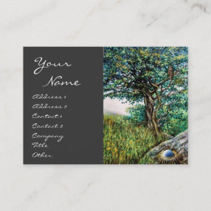 Carte De Visite AURORA / ARBRE MAGIQUE, vert, bleu, gris