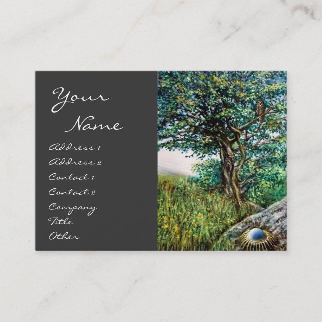 Carte De Visite AURORA / ARBRE MAGIQUE, vert, bleu, gris (Devant)