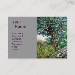Carte De Visite AURORA / ARBRE MAGIQUE, vert, bleu, gris