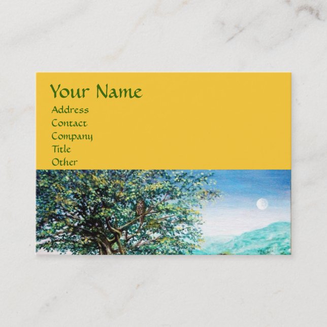 Carte De Visite AURORA / ARBRE MAGIQUE, vert, bleu, jaune (Devant)