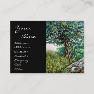 Carte De Visite AURORA / ARBRE MAGIQUE, vert, bleu, noir