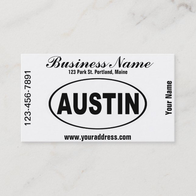 Carte De Visite Austin le Texas (Devant)