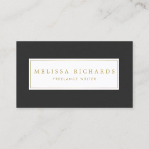 Carte De Visite Auteur de toile noir Luxe simple, auteur, Blogger