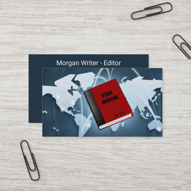 Carte De Visite Auteur du Ghostwriter de connexion mondiale eBook, (Devant/Arrière en situation)