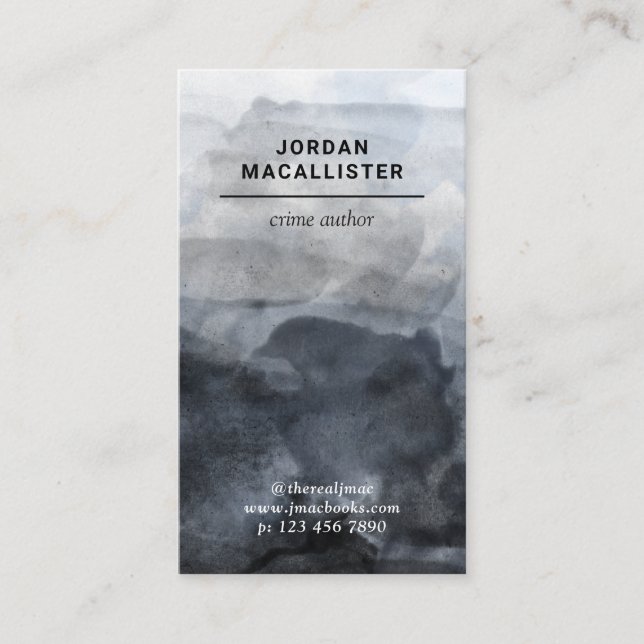 Carte De Visite Auteur graveleux de crime d'aquarelle (Devant)