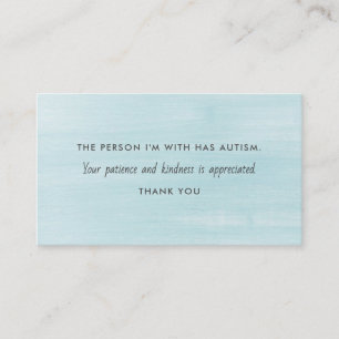 Carte De Visite Autisme Patience autistique Information sur la gen