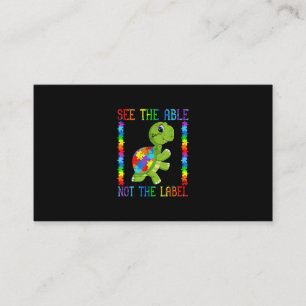 Carte De Visite Autistic Kid Mom Turtle Fighter Autism Puzzle