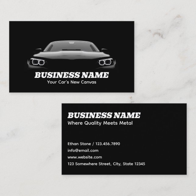 Carte De Visite Auto Body Car (Devant / Derrière)