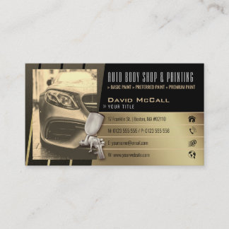 Carte De Visite Auto Body Shop & Peinture | Pulvérisateur de peint
