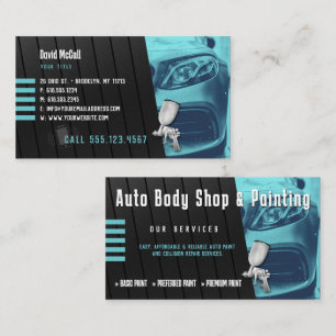 Carte De Visite Auto Body Shop & Peinture   Pulvérisateur de peint