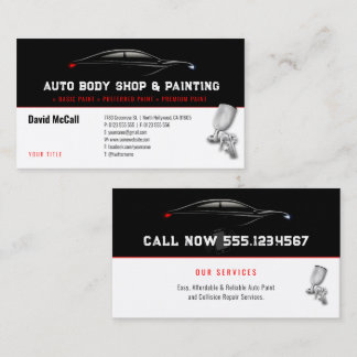 Carte De Visite Auto Body Shop & Peinture | Pulvérisateur de peint