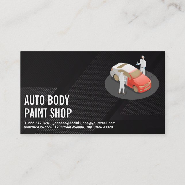 Carte De Visite Auto Body Workers Peinture voiture (Devant)