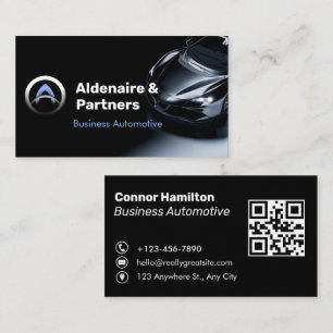Carte De Visite Auto Détail voiture Automotive Professional QR Cod