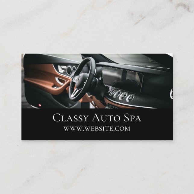 Carte De Visite Auto Detailing Car Service Dealer (Devant)