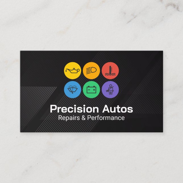 Carte De Visite Auto Icons | Mechanic Car Repair Shop (Devant)