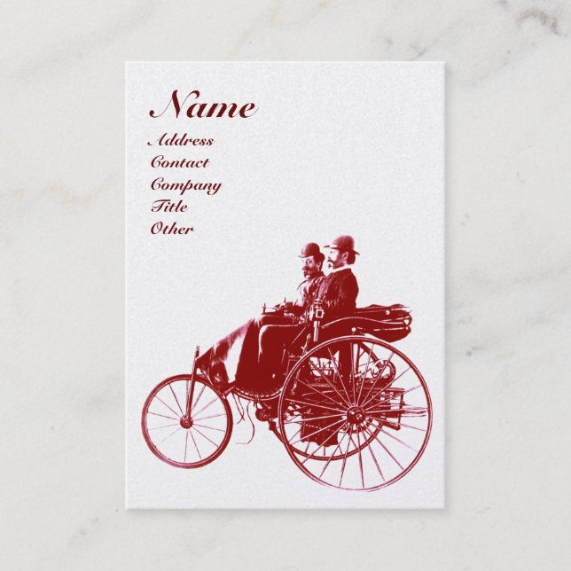 Carte De Visite AUTO RÉPARATION MONOGRAMME AUTOMOBILE or rouge bru (Devant)