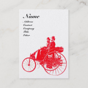 Carte De Visite AUTO RÉPARATION MONOGRAMME AUTOMOBILE Rouge blanc 